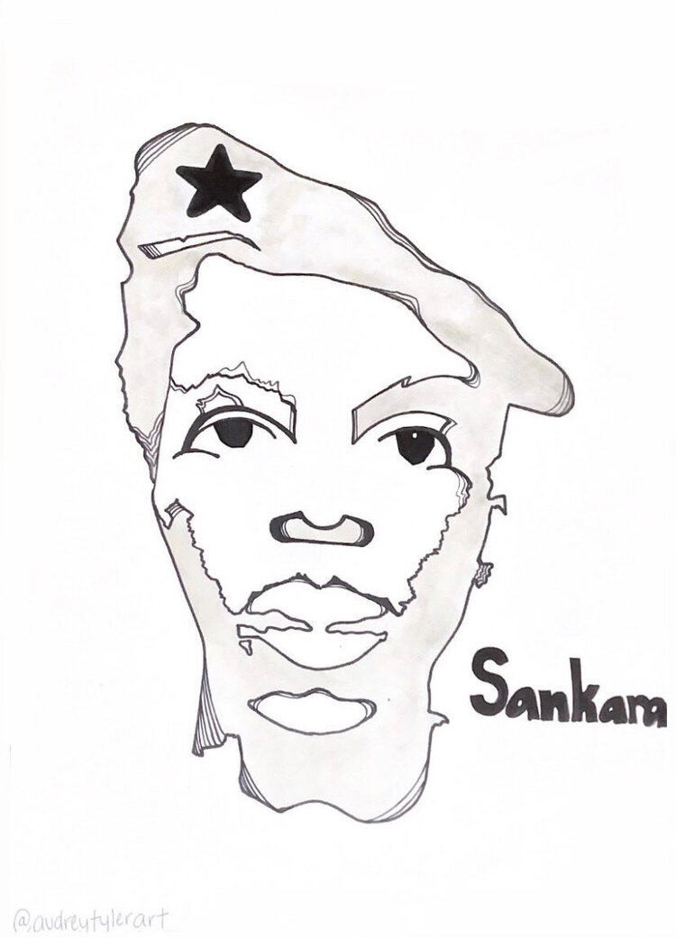 Drawing of Thomas Sankara
