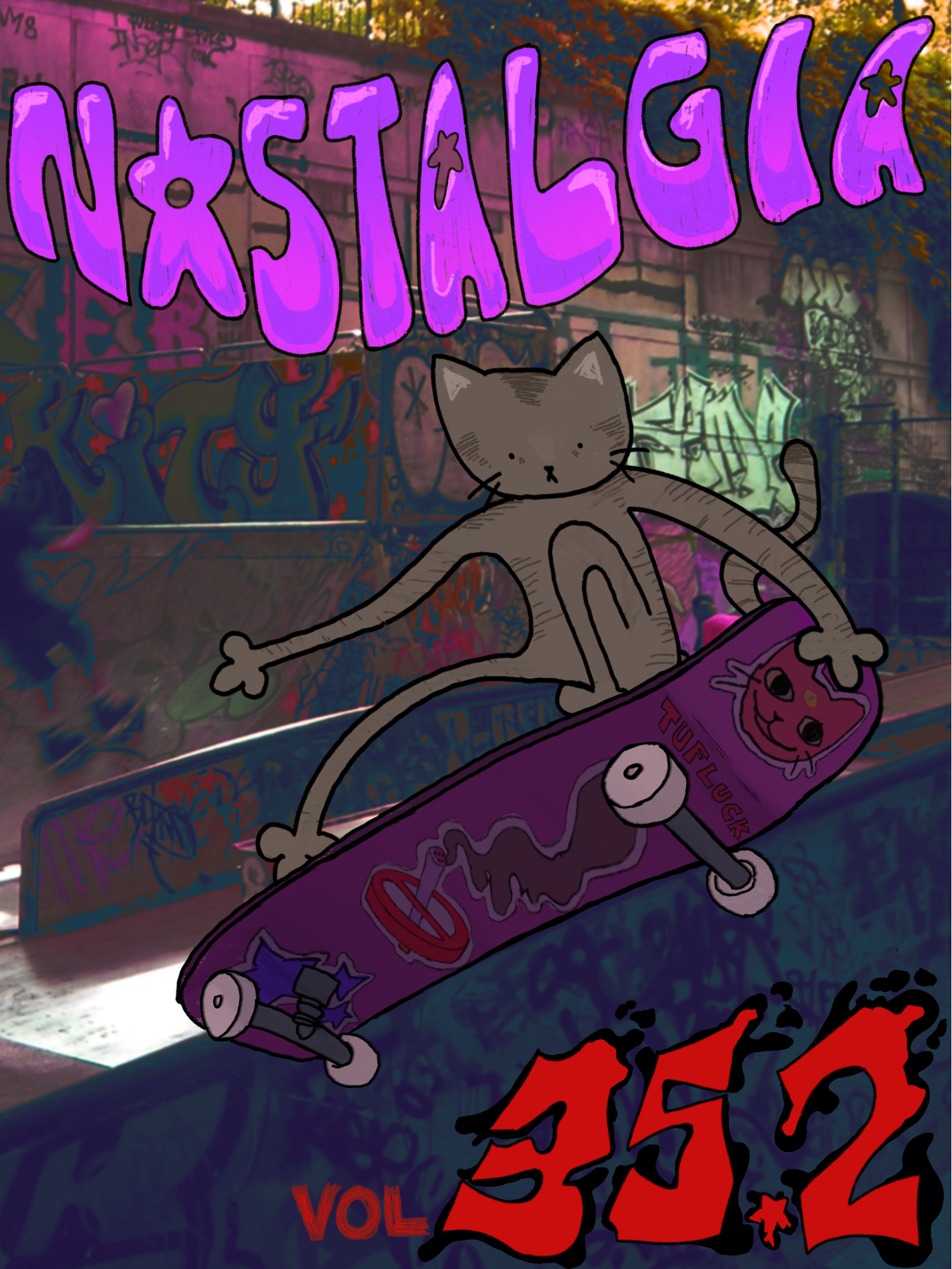 Cat on a skateboard (very rad)