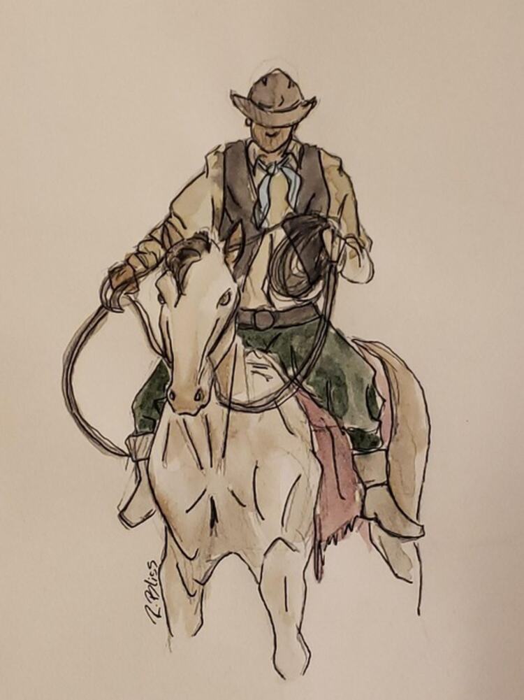 An Afro-Argentinian Gaucho riding on horseback